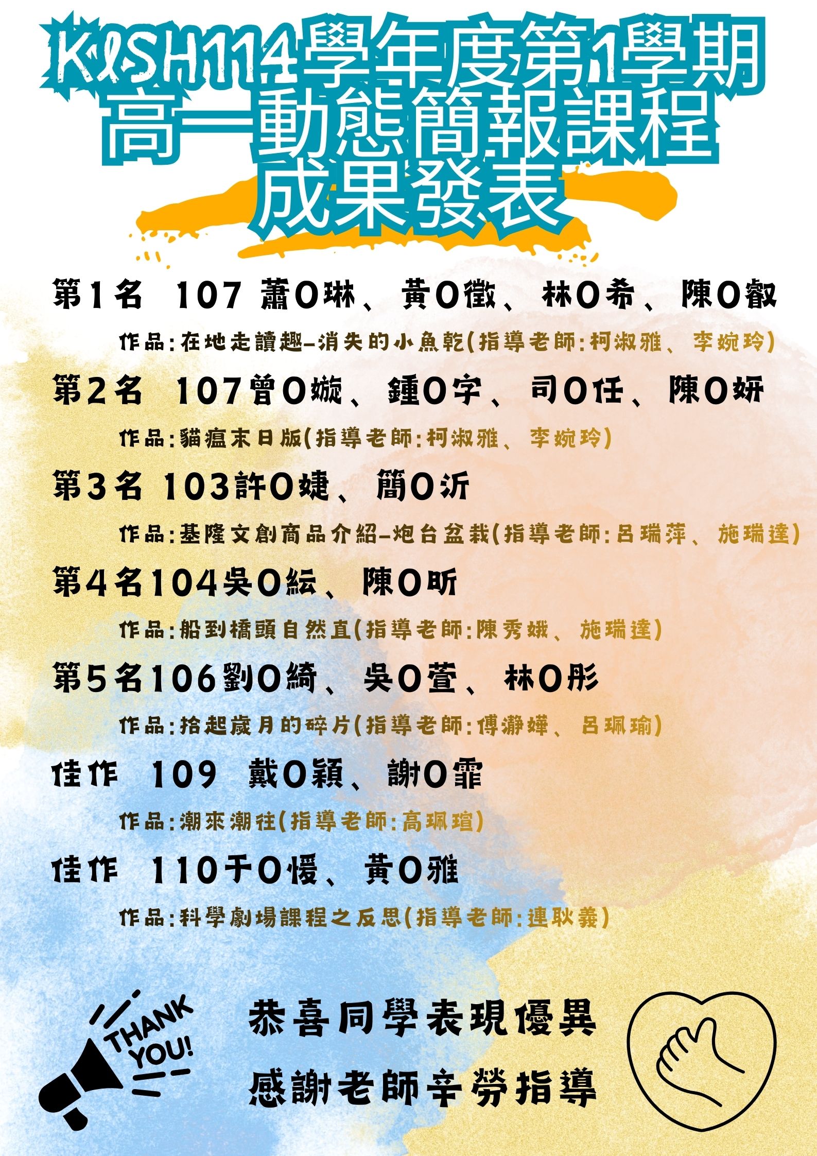 11401高一課程發表